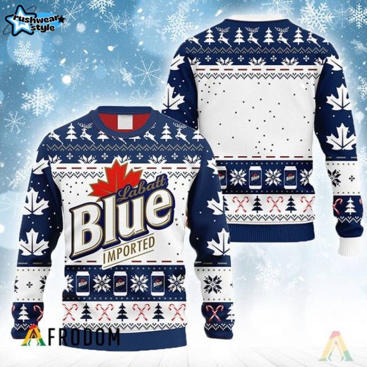 Snowflakes Labatt Blue Christmas Knit Sweater