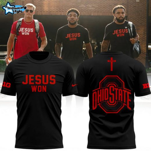 Limited Edition Jesus Won Ohio State T-Shirt 2024 – Black, Religious Buckeyes Design