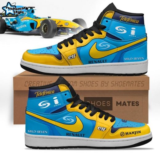 Fernando Alonso Renault F1 Air Jordan 1 High-Top Shoes