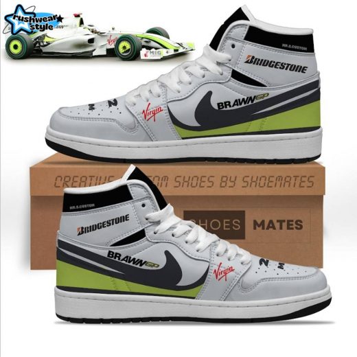 Jenson Button Brawn F1 Air Jordan 1 Retro Shoes