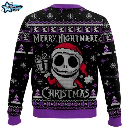 Merry Nightmare Christmas Jack Skellington Ugly Sweater