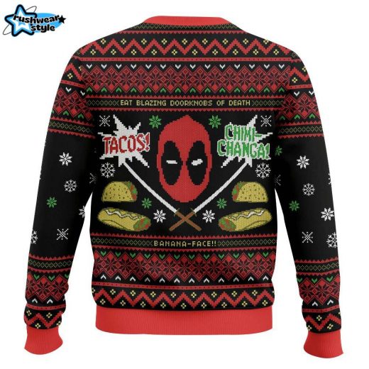 Tacos! Chiki-Changa! Deadpool Ugly Sweater