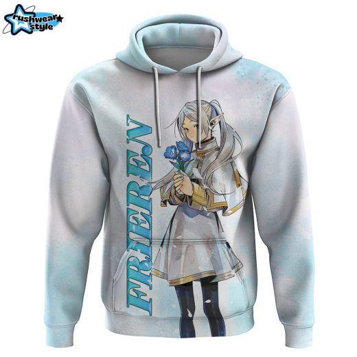 Frieren Anime Hoodie Flowers Field