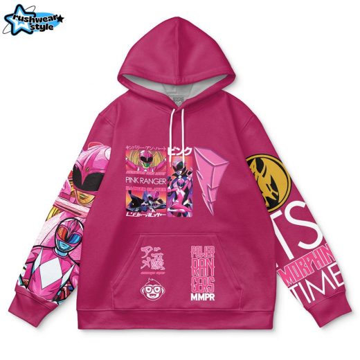 Hooktab Pink Ranger Mighty Morphin Power Rangers Anime Hoodie