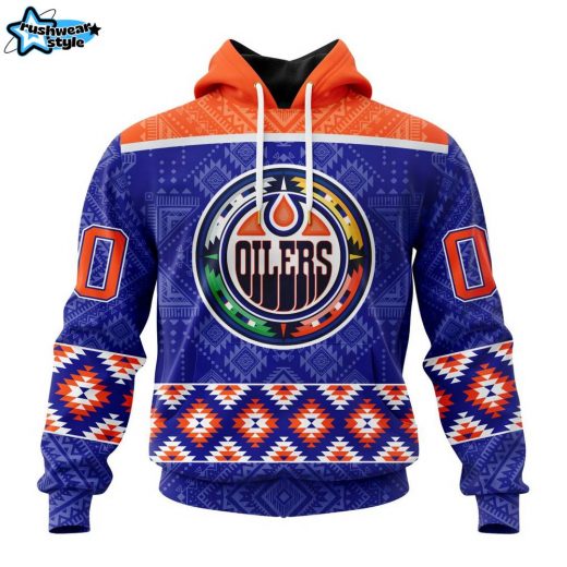 NHL Edmonton Oilers Native Pattern Design Hoodie ST2303 – Special Heritage Edition