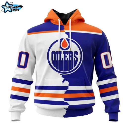 NHL Edmonton Oilers Personalized 2023 Home & Away Mix Hoodie – Custom Kits Edition