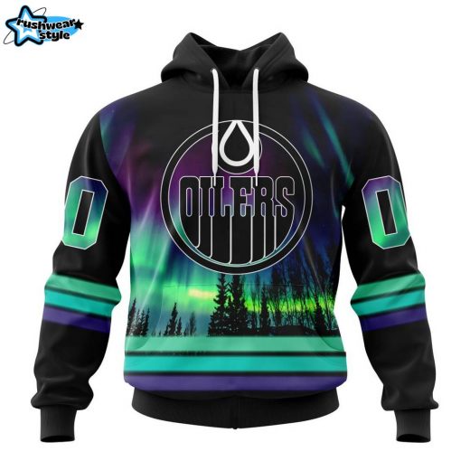 NHL Edmonton Oilers Special Northern Lights Design Hoodie ST2301 – Limited Edition