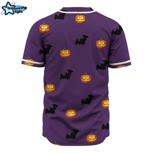 Bat and Pumpkin Baseball Jersey, Disney Halloween Baseball Jersey, Halloween Baseball Jersey