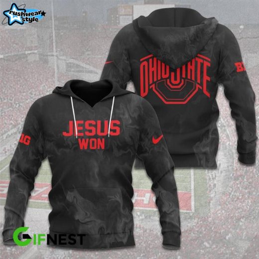 Limited Edition JESUS WON – OHIO STATE Football Black Hoodie 2024