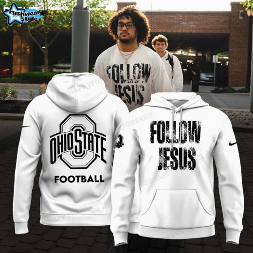 Limited Edition JESUS WON – OHIO STATE Football White Hoodie 2024 – Follow Jesus White