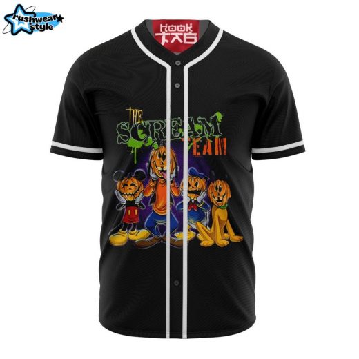 Mickey Mouse with Friends Halloween Baseball Jersey, Disney Halloween Baseball Jersey, Halloween Baseball Jersey