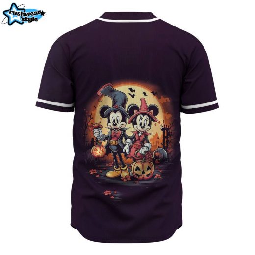 Mickey and Minnie Halloween Baseball Jersey, Disney Halloween Baseball Jersey, Halloween Baseball Jersey