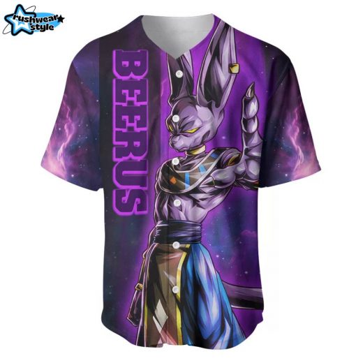 Beerus Baseball Jersey Dragon Ball Z Baseball Jersey Anime Baseball Jersey