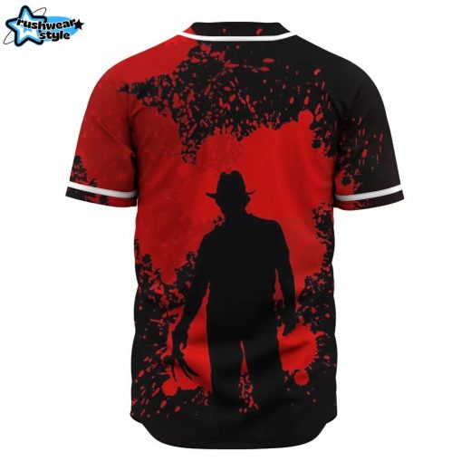 Freddy Krueger Baseball Jersey, A Nightmare on Elm Street Baseball Jersey, Halloween Baseball Jersey