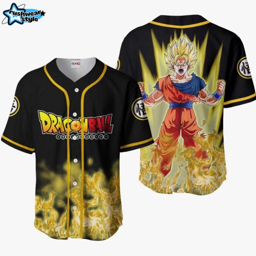 Goku Super Saiyan Anime Dragon Ball Z Otaku Cosplay Shirt Anime Baseball Jersey