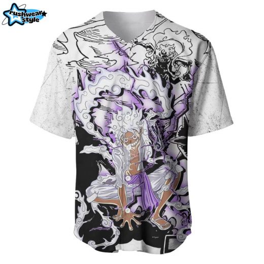 Kaminari Luffy Strawhat Gear Five Baseball Jersey One Piece Baseball Jersey Anime Baseball Jersey