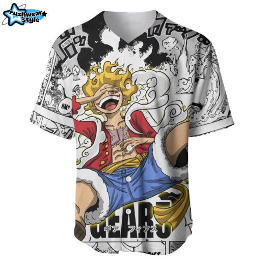 Luffy Gear 5 Awakening Baseball Jersey One Piece Baseball Jersey Anime Baseball Jersey