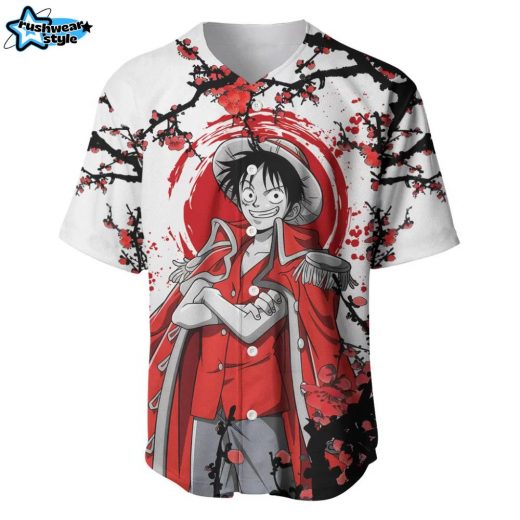 Luffy Pirate King Baseball Jersey One Piece Baseball Jersey Anime Baseball Jersey