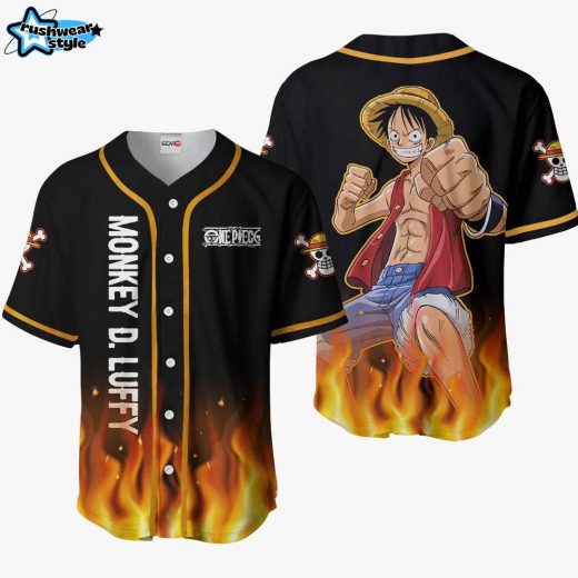 Monkey D Luffy Anime One Piece Otaku Cosplay Shirt Anime Baseball Jersey