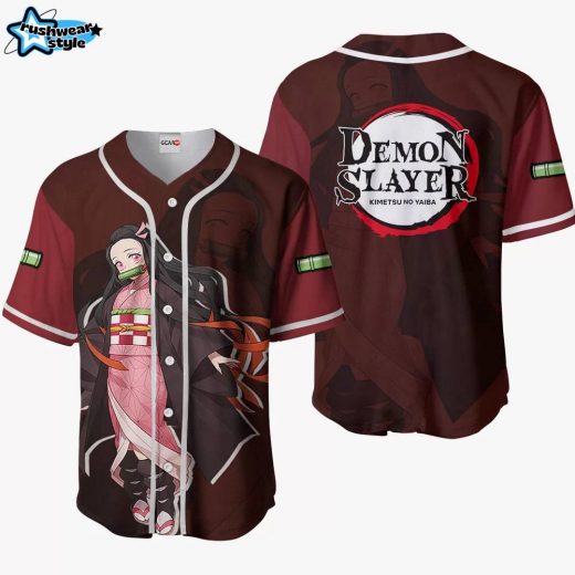 Nezuko Anime Demon Slayer Otaku Cosplay Shirt Anime Baseball Jersey