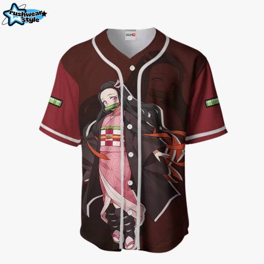 Nezuko Anime Demon Slayer Otaku Cosplay Shirt Anime Baseball Jersey