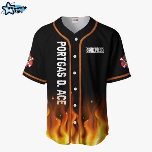 Portgas D Ace Anime One Piece Otaku Cosplay Shirt Anime Baseball Jersey