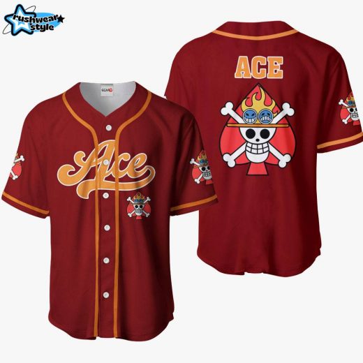 Portgas D. Ace Symbol Anime One Piece Otaku Cosplay Shirt Anime Baseball Jersey