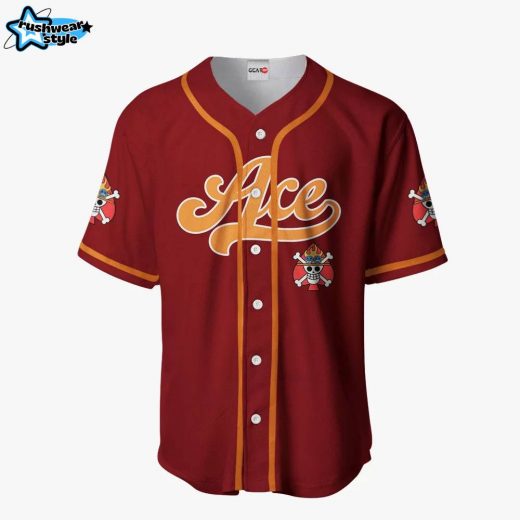 Portgas D. Ace Symbol Anime One Piece Otaku Cosplay Shirt Anime Baseball Jersey