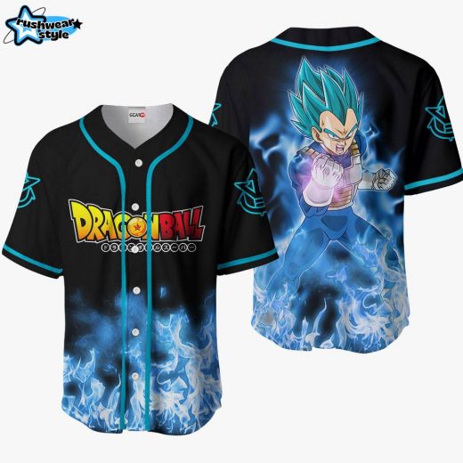 Vegeta Blue Anime Dragon Ball Z  Otaku Cosplay Shirt Anime Baseball Jersey