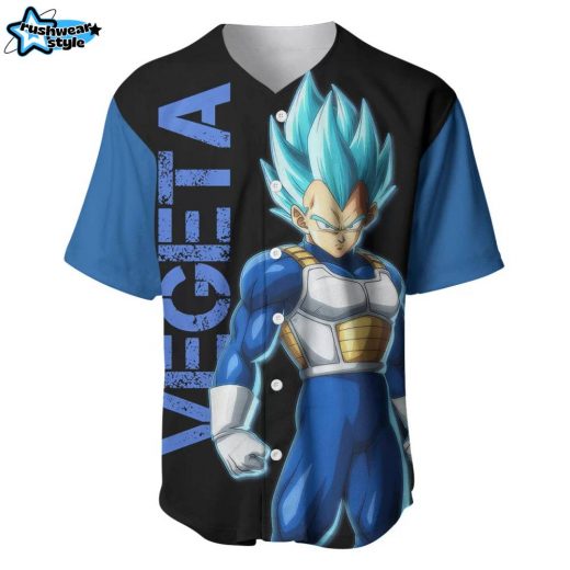 Vegeta Blue Baseball Jersey Dragon Ball Z Baseball Jersey Anime Baseball Jersey