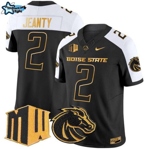 Boise State Broncos 2024 Gold Vapor Limited NFL Jersey – Mix Black & White – All Stitched