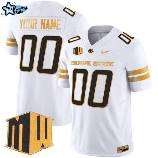 Boise State Broncos 2024 Gold Vapor Limited NFL Jersey – White – All Stitched