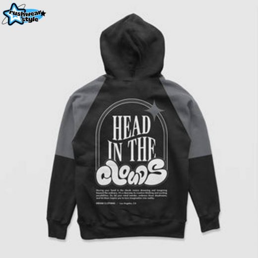 Head In The Clouds Color Block Hoodie – Dreamy Motivational Color Block Hoodie