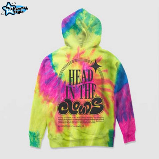 Head In The Clouds Tie-Dye Hoodie – Dreamer Tie-Dye Inspirational Hoodie