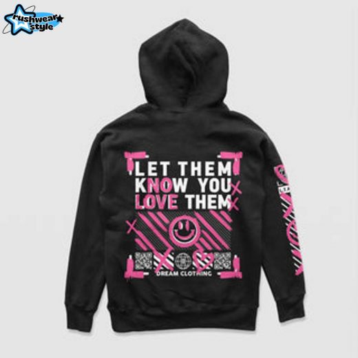 Let Them Know You Love Them No Love Hoodie (Black & Pink) – Love Message Statement Hoodie