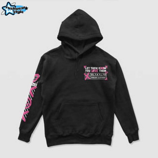 Let Them Know You Love Them No Love Hoodie (Black & Pink) – Love Message Statement Hoodie