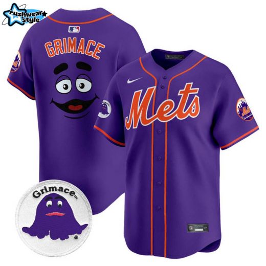 Mets Grimace Vapor Premier Limited Baseball Jersey – All Stitched – Purple