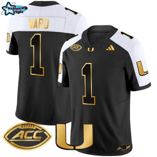 Miami Hurricanes 2024 Gold Vapor Limited NFL Jersey – Mix Black & White – All Stitched