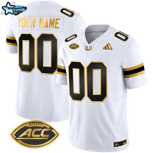 Miami Hurricanes 2024 Gold Vapor Limited NFL Jersey – White – All Stitched