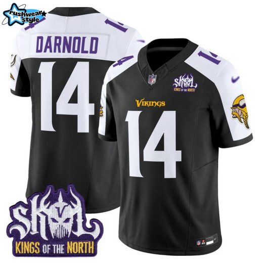 Minnesota Vikings King Of The North Patch Vapor Limited NFL Jersey – Black – All Stitched