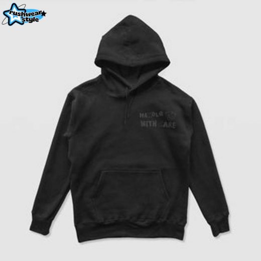 Not Fragile But Please Handle With Care Hoodie (Blackout) – Resilient and Caution Hoodie