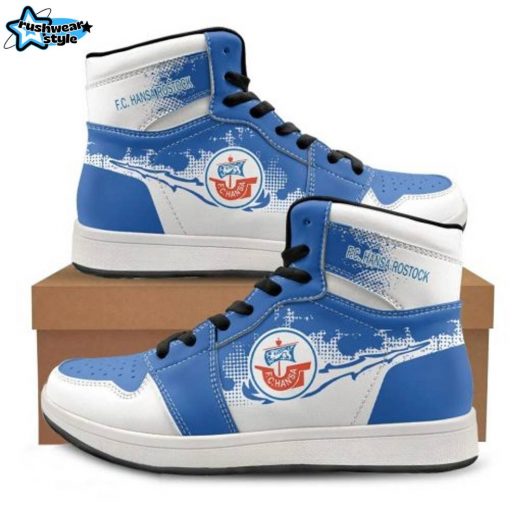 FC Hansa Rostock AJ1 High Sneakers – Neuer Stil | Unique Soccer-Themed Shoes