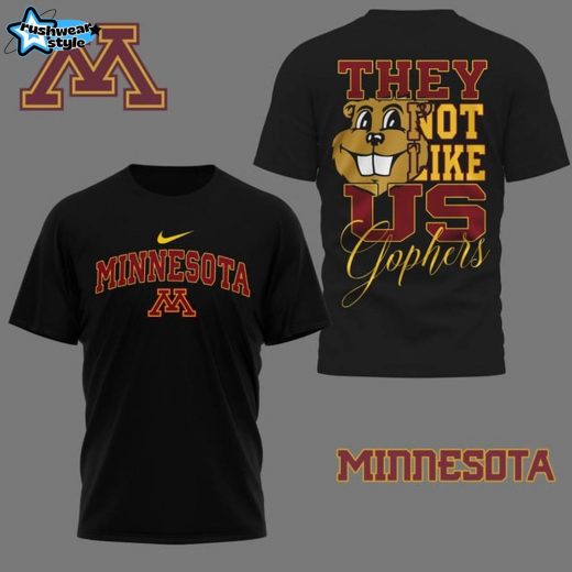 PREMIUM 3D Design “They Not Like Us” Gophers T-Shirt – Black