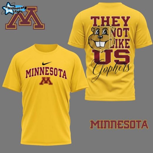 PREMIUM 3D Design “They Not Like Us” Gophers T-Shirt – Gold