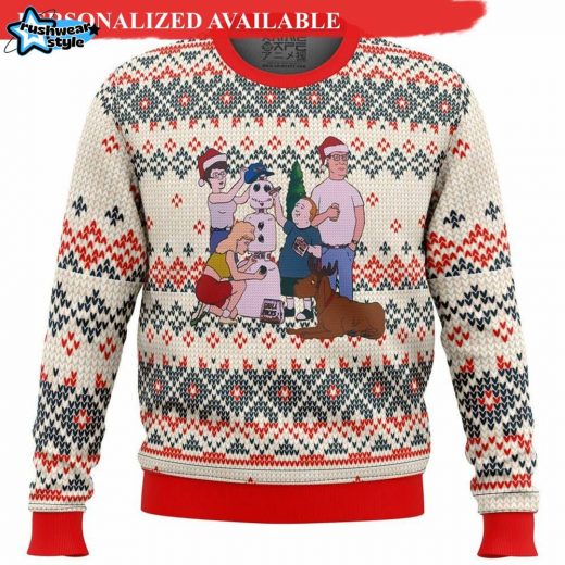 King of the Hills Ugly Christmas Sweater – Nostalgic TV Show Holiday Jumper