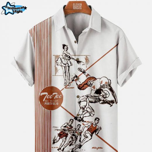 70’s-80s Retro Men’s Nostalgia Shirt with Chest Pocket – White Color Vintage Style