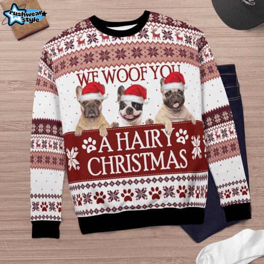 French Bulldog Christmas AOP Ugly Sweater – Cute Dog Lovers Xmas Sweater