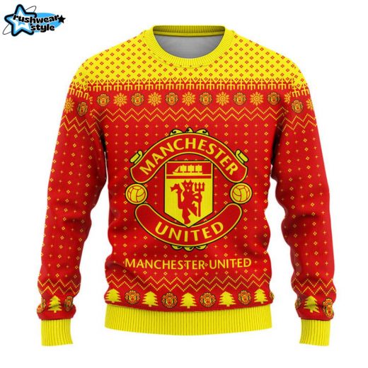 Manchester United S2 Ugly Christmas Sweater S151003 – Unisex Wool Football Sweater 2024