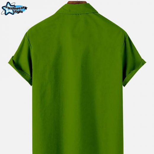 Merry Grinchmas Striped Christmas Shirt for Men – Green Short Sleeve Holiday Tee