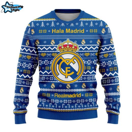 Real Madrid S5 Ugly Christmas Sweater S161004 – Unisex Wool Football Sweater 2024